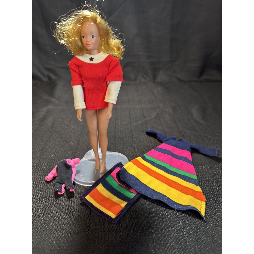 VTG 1973 Kenner Jenny Jones Doll Dress Baby John Outfit + Dress & Blanket